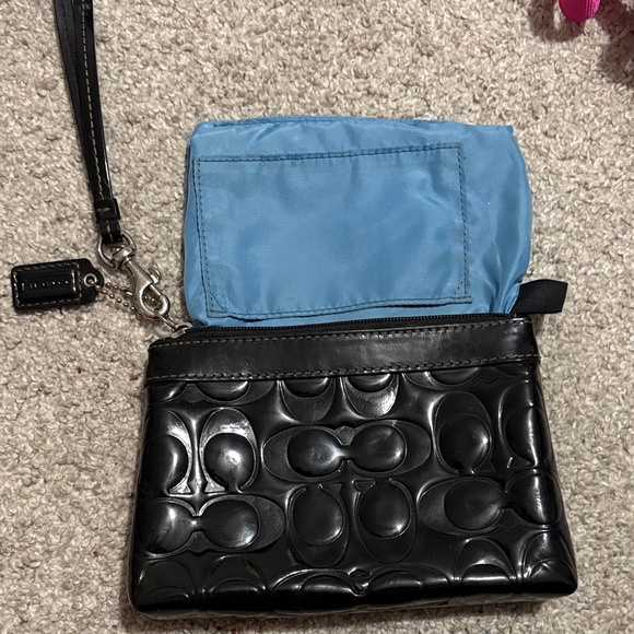 Coach Glossy Black Embossed Wristlet - Picture 10 of 10